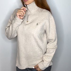 VTG Polo Ralph Lauren zip up pullover knit sweater M